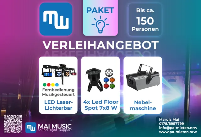 Verleihangebot Paket Licht für bis ca. 150 Personen